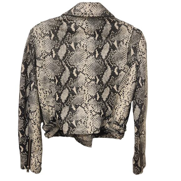 IRO Ashville snakeskin leather moto jacket size 8 - Picture 3 of 7